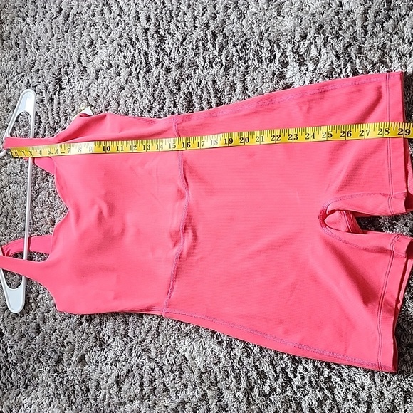 All In Motion Brushed & Sculpted Rib Sports Short Bodysuit, Size S coral color. - Picture 9 of 15